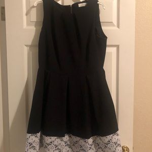 Closet Black Dress with Lace Trimmed Skirt